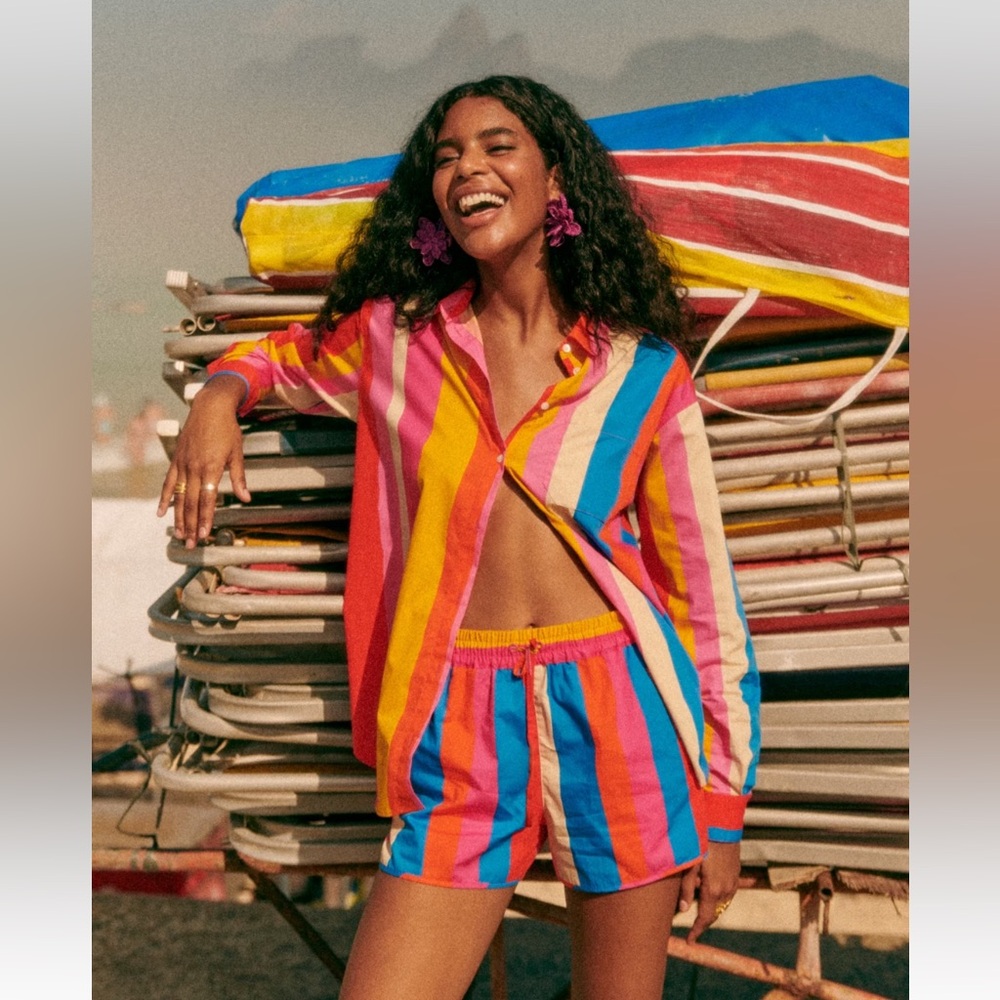 Sezane Max Shirt - Sézane X Farm Rio Listra Carioca - Size 6